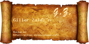 Giller Zalán névjegykártya